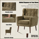 Modern Accent Chair, Arm Chairs For Living Room, Upholstered Mordern Armchair, Comfy Soft Padded Lounge Chair In Small Space, Bedroom, With Pillow, Solid Wood Leg by HouseOfZazla