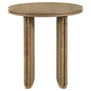 Adina 3-piece Round Coffee Table Set Distressed Light Brown