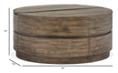 Baisden - Round Lift Top Cocktail Table With Casters - Tobacco