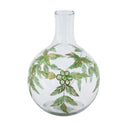 D7.9x11" Bulbous Clear Glass Vase with Slender Neck