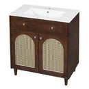 Modern Bathroom Vanity With Sink, Cabinet With Adjustable Shelf