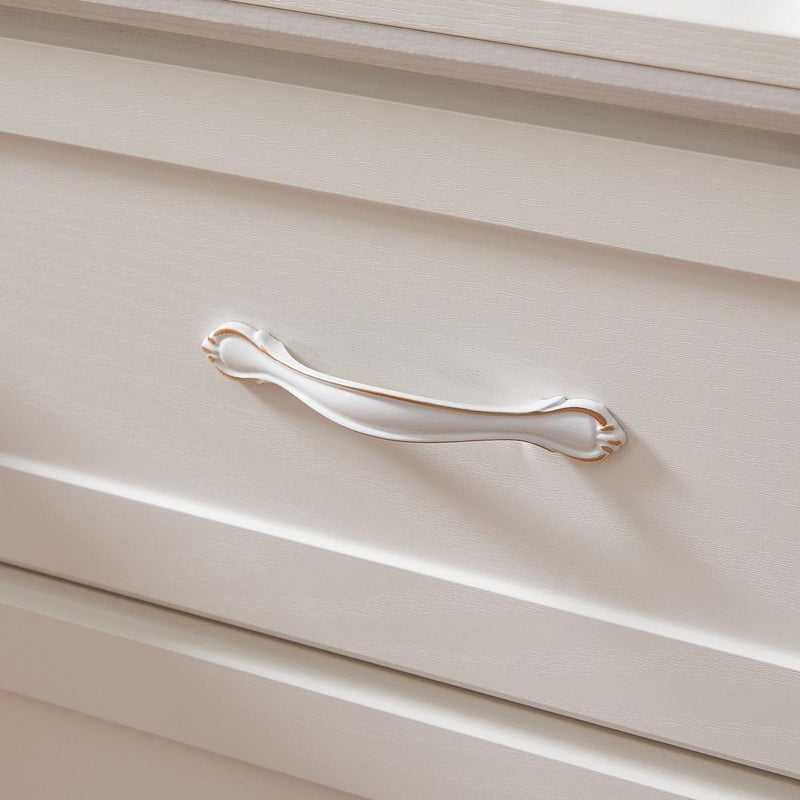 Modern 3 Drawer Bedroom Chest of Drawers with 6 Drawers Dresser, Clothes Organizer -Metal Pulls for Living Room, Bedroom, Hallway, White,47.6" x 15.7" x 28.9"