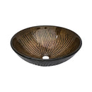 Feather Pattern Amber Vessel Sink With Pop Up Drain, Oval Bathroom Basin - Amber by HouseOfZazla