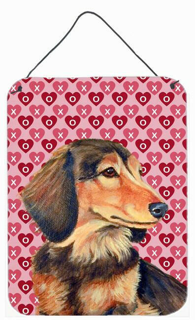 Dachshund Hearts Love and Valentine's Day Portrait Wall or Door Hanging Prints