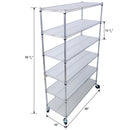 6 Tier 6000Lbs Capacity Nsf Metal Shelf Wire Shelving Unit, Heavy Duty Adjustable Storage Rack With Wheels & Shelf Liners For Commercial Grade Utility Steel Storage Rack by HouseOfZazla