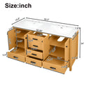 Bathroom Vanity With Double Sink, Soft Close Doors & Drawers Handles - Wood by HouseOfZazla