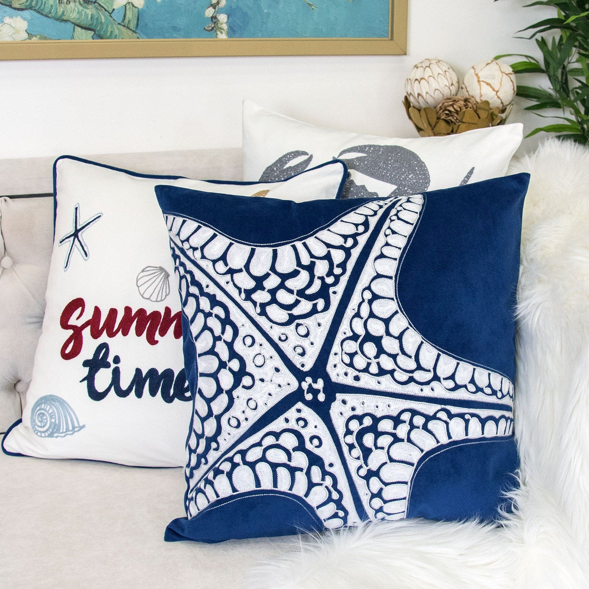 Seastar Starfish Pillow Cover - Indigo, photo 5 of 7