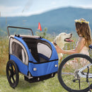 2-in-1 Double 2 Seat Bicycle Bike Trailer Jogger Stroller for Kids Children Foldable Collapsible w/Pivot Front Wheel