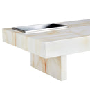A modern and practical coffee table with imitation marble patterns, made of MDF material. The fusion of elegance and natural fashion 47.2"x 23.6"x 12 "