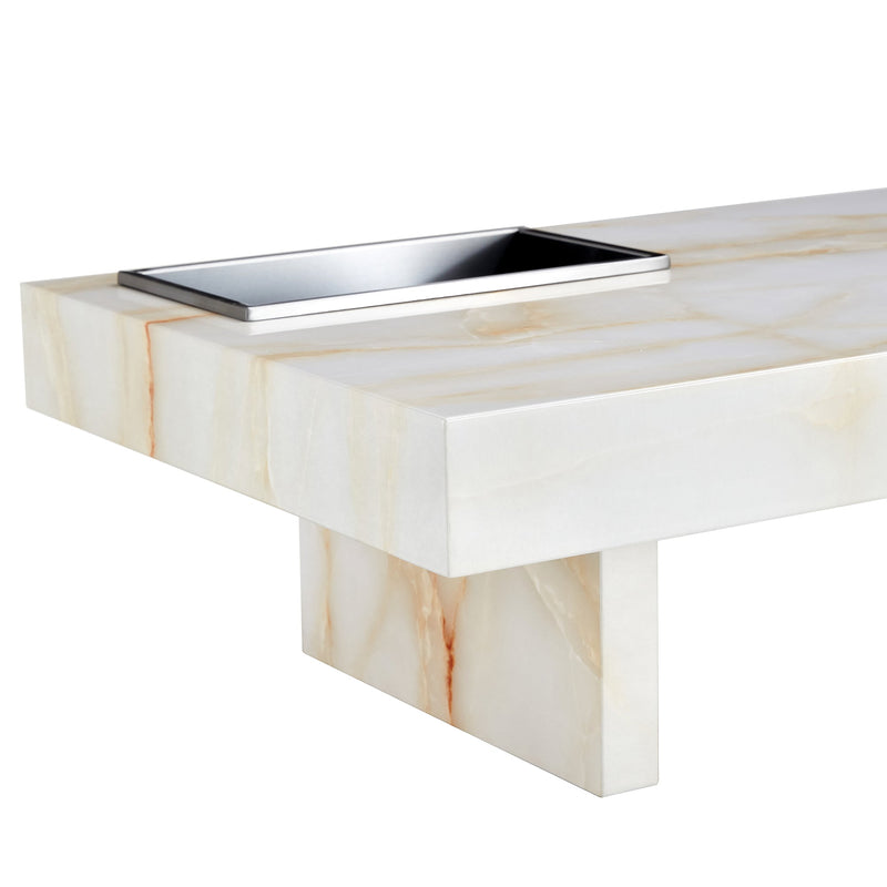A modern and practical coffee table with imitation marble patterns, made of MDF material. The fusion of elegance and natural fashion 47.2"x 23.6"x 12 "