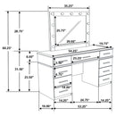 Felicity 9-drawer Vanity Table Lighted Mirror Glossy White
