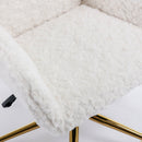 Office Chair, Artificial Rabbit Hair Home Office Chair With Metal Base, Adjustable Desk Chair Swivel Office Chair, Vanity Chair by HouseOfZazla