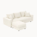 Deep Seat Convertible Sofa With Soft Pillows And Ottomans by HouseOfZazla