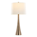 Diana 29" Contemporary Metal Table Lamp Set - Matte Golden Bronze & White Linen Shade