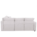 4-Seat L-shaped Modular Sofa with Thick Backrest and Seat Cushions, Suitable for Living Rooms, Offices