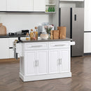 Homcom - Rolling Kitchen Island With Storage, Portable Kitchen Cart With Stainless Steel Top, 2 Drawers, Spice, Knife And Towel Rack And Cabinets by HouseOfZazla