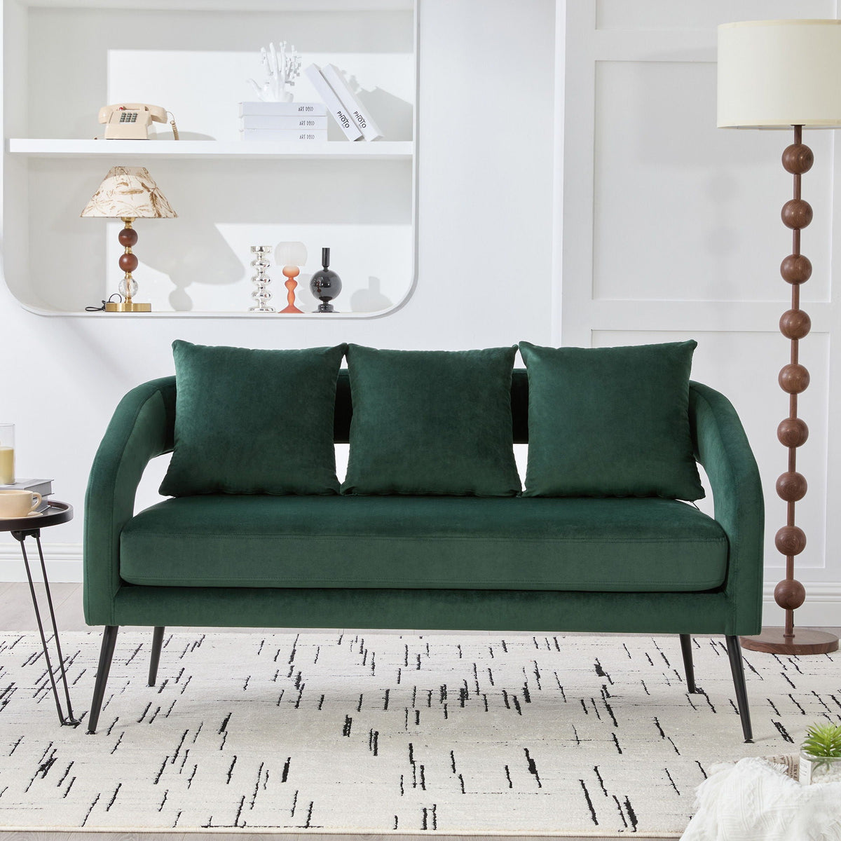 Open Back Loveseat Settee With 3 Pillows, photo 17 of 28