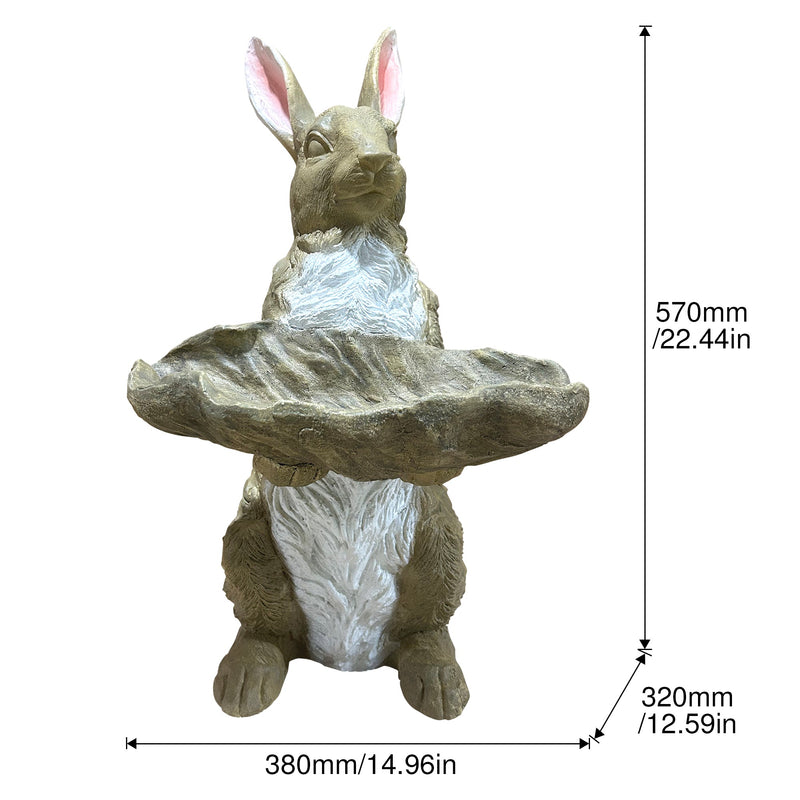 Magnesium Oxide Bunny Statue Holding Decor, photo 3 of 7