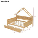 House Style Platform Bed With LED Lights, Storage Shelves, Drawers, And Guardrail by Unique Piece Furniture