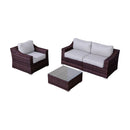 Outdoor Wicker Conversation Set With Cushions, All Weather by HouseOfZazla