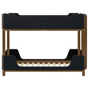Morris Twin Over Twin Wood Bunk Bed Black and Walnut