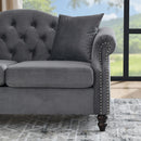 2 Seater Chesterfield Sofa With Rolled Arms And Nailhead Trim For Living Room by HouseOfZazla