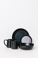 Dean Stoneware Coffee Mug - Matte Black - Set of 4