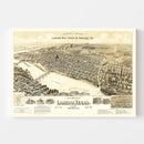 Vintage Map of Laredo, Texas 1890