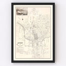 Vintage Map of Austin, Texas 1891