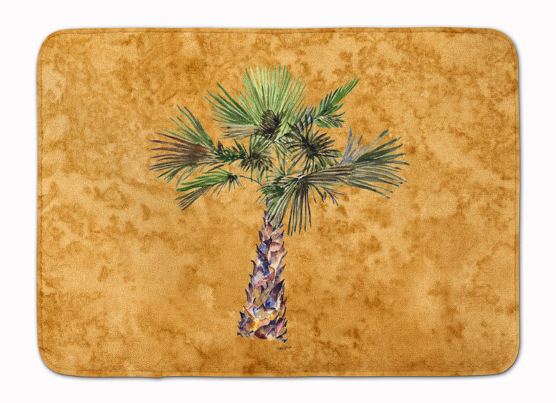 Palm Tree on Gold Machine Washable Memory Foam Mat 8706RUG