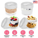4Pcs Overnight Oats Containers with Lids and Folding Spoons 20OZ Portable Leak-proof Oats Jar For Milk Vegetable and Fruit Salad Yogurt Breakfast Cere