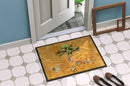 Welcome Palm Tree on Gold Doormat Indoor Outdoor 24H X 36W Front Door Mat Rugs for Entryway, Non Slip Washable Low Pile,