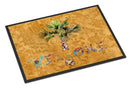 Welcome Palm Tree on Gold Doormat Indoor Outdoor 24H X 36W Front Door Mat Rugs for Entryway, Non Slip Washable Low Pile,