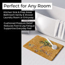 Welcome Palm Tree on Gold Memory Foam Kitchen Mat Machine Washable Anti-Fatigue Cushion Comfort Bath or Kitchen Rug