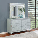 Arabesque - 6 Drawer Dresser With Mirror - Silver by HouseOfZazla