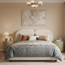 Extra Thick Upholstered Platform Bed Frame with Luxury Split Headboard