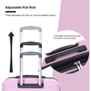 3 Piece Luggage Sets PC Lightweight & Durable Expandable Suitcase with Two Hooks, Double Spinner Wheels, TSA Lock, (21/25/29) Pink