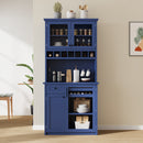 TOPMAX Farmhouse Freestanding Buffet with Hutch by HouseOfZazla