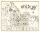 Vintage Map of Salt Lake City, Utah 1888