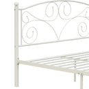 Queen Size Unique Flower Sturdy System Metal Bed Frame with Headboard and Footboard