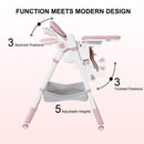Adjustable Baby High Chair 0-6 Years – Portable Infant Feeding Seat (Pink) by HouseOfZazla