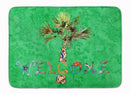 Welcome Palm Tree on Green Memory Foam Kitchen Mat Machine Washable Anti-Fatigue Cushion Comfort Bath or Kitchen Rug