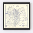 Vintage Map of Salt Lake City, Utah 1920