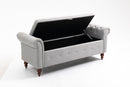 63 inches living room Bench Folding Storage Ottoman, Gray
