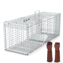 Humane Cat Trap Cage With Gloves Catch Release Live Animal Rodent Cage Collapsible Galvanized Wire for Raccoons Beavers Groundhogs Foxes Armadillos