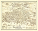 Vintage Map of Burlington, Vermont 1877