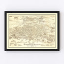Vintage Map of Burlington, Vermont 1877