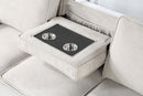 Estelle - Fabric Reversible Sleeper Sectional With Storage Chaise Drop-Down Table 2 Cup Holders And 2 USB Ports by HouseOfZazla