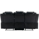 Home Theater Seating Manual Recliner Chair With Center Console And Led Light Strip For Living Room by HouseOfZazla