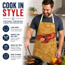 Lobster Apron Cooking Kitchen Server Baking Crafts Gardening for Adult Women Men, Unisex, Large, Multicolor